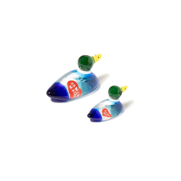 HUMAN MADE DUCK PAIR GLASS FIGURINE