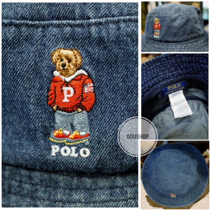 POLO RALPH LAUREN POLO BEAR DENIM BUCKET HAT