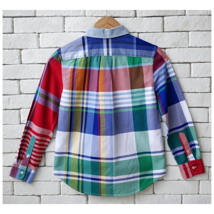 POLO RALPH LAUREN BOYS PLAID COTTON OXFORD FUN SHIRT