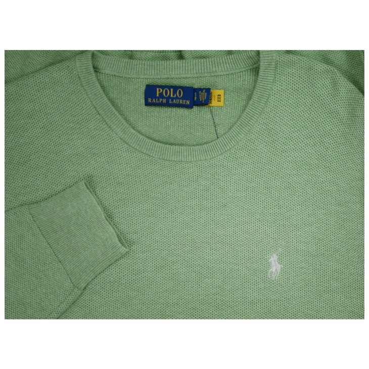 POLO RALPH LAUREN MESH KNIT COTTON CREWNECK SWEATER