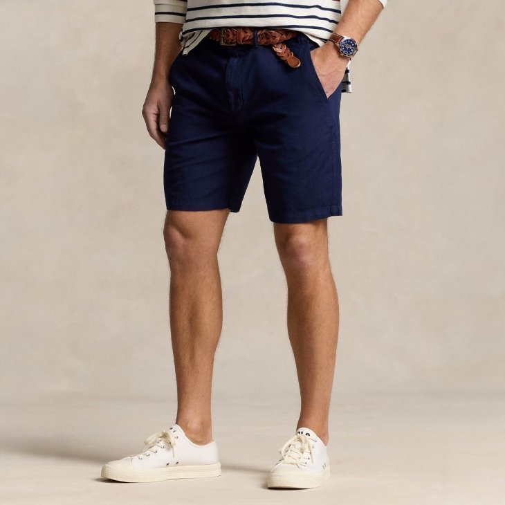 POLO RALPH LAUREN 9INCH CLASSIC FIT LINEN SHORT