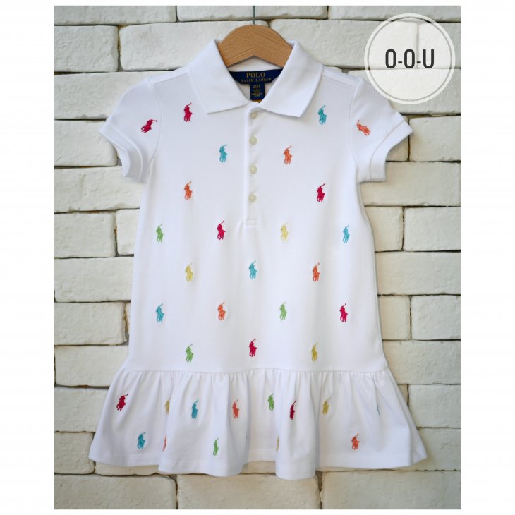 POLO RALPH LAUREN KIDS POLO PONY MESH POLO DRESS