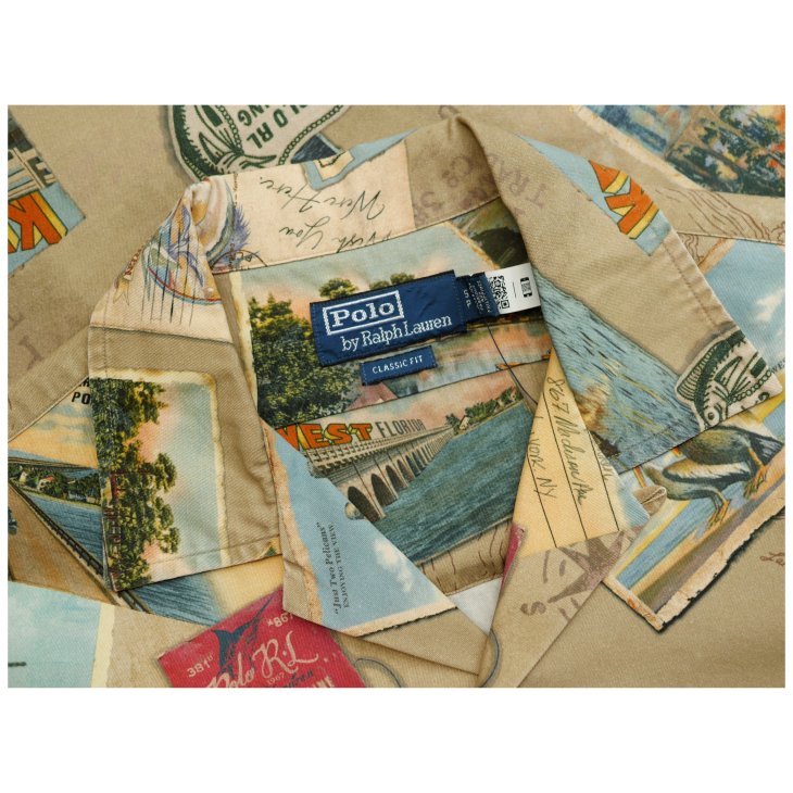 POLO RALPH LAUREN CLASSIC FIT POSTCARD PRINT CHINO SHIRT