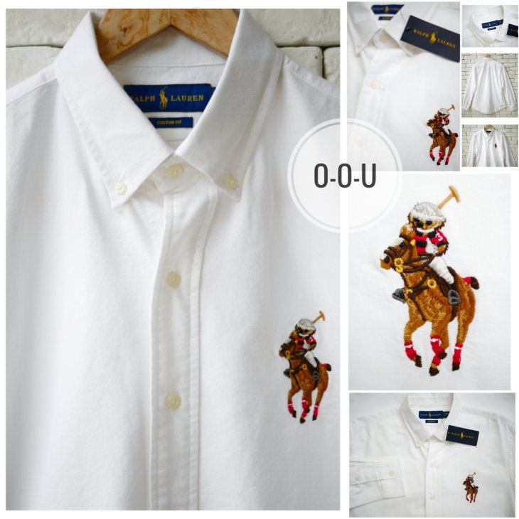 POLO RALPH LAUREN  CUSTOM FIT POLO BEAR OXFORD SHIRT