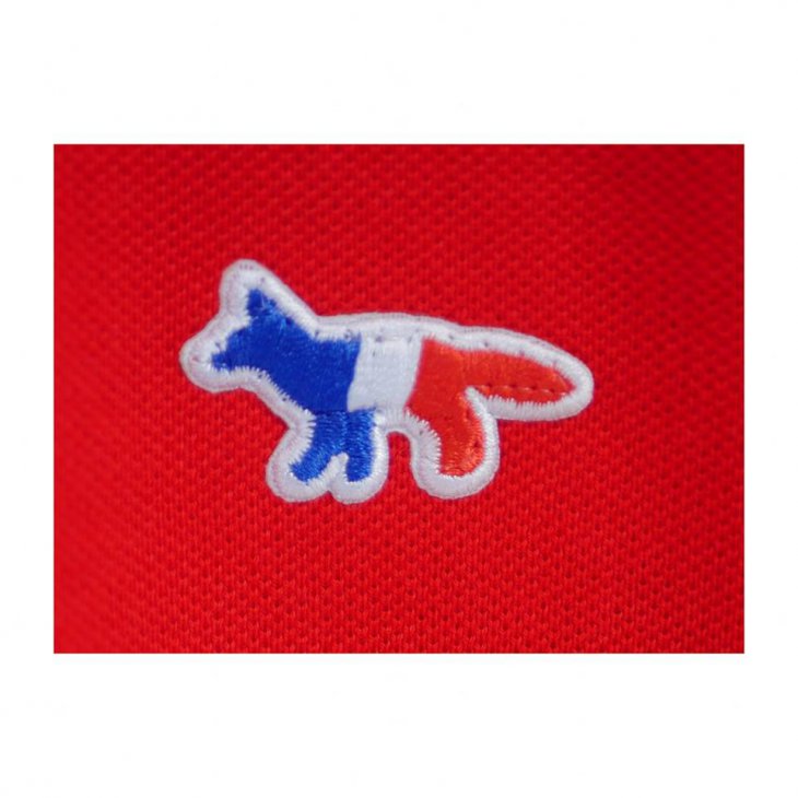 MAISON KITSUNE POLO TRICOLOR FOX PATCH