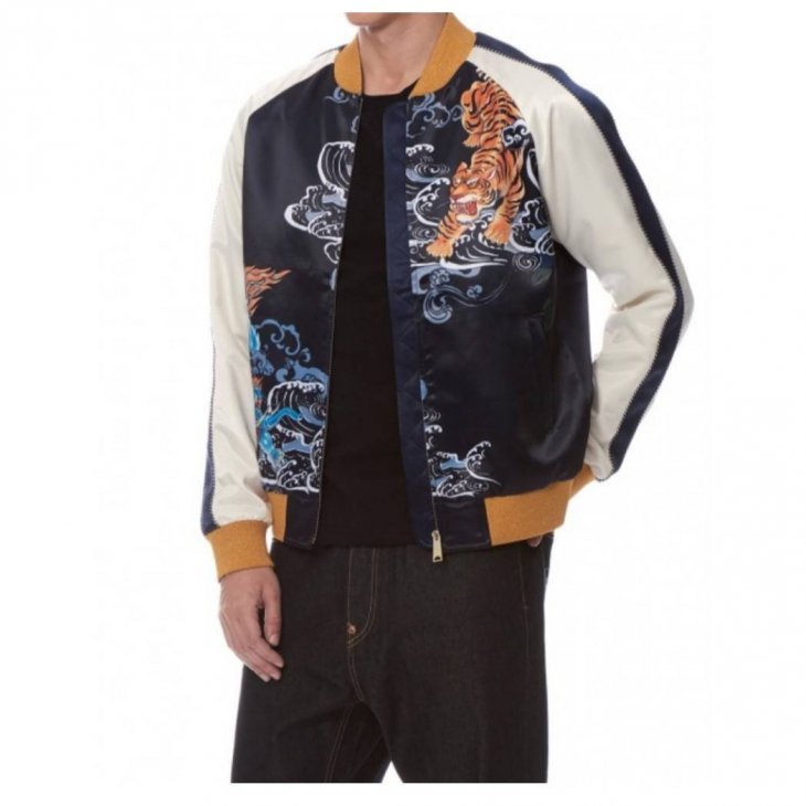 EVISU Bomber Jacket with Baku and Nue Digital Print