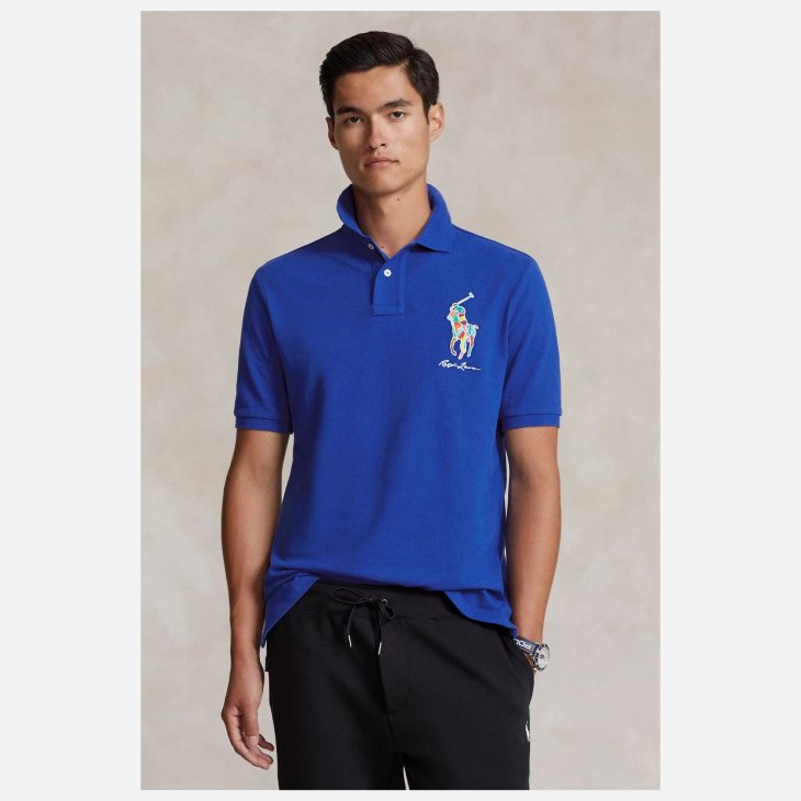 POLO RALPH LAUREN CUSTOM SLIM FIT BIG PONY MESH POLO SHIRT