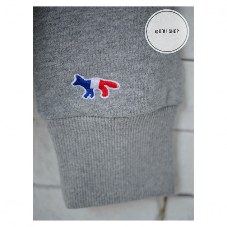 MAISON KITSUNE ALL-OVER TRICOLOR FOX EMBROIDERY MAN SWEATSHIRT