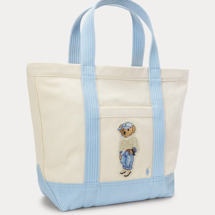 POLO RALPH LAUREN POLO BEAR CANVAS SMALL TOTE BAG