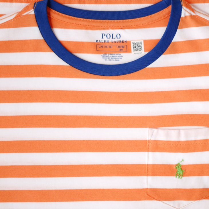 POLO RALPH LAUREN BOYS STRIPED COTTON JERSEY POCKET TEE