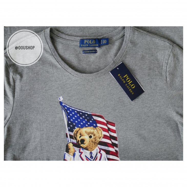 POLO RALPH LAUREN FLAG BEAR COTTON T-SHIRT