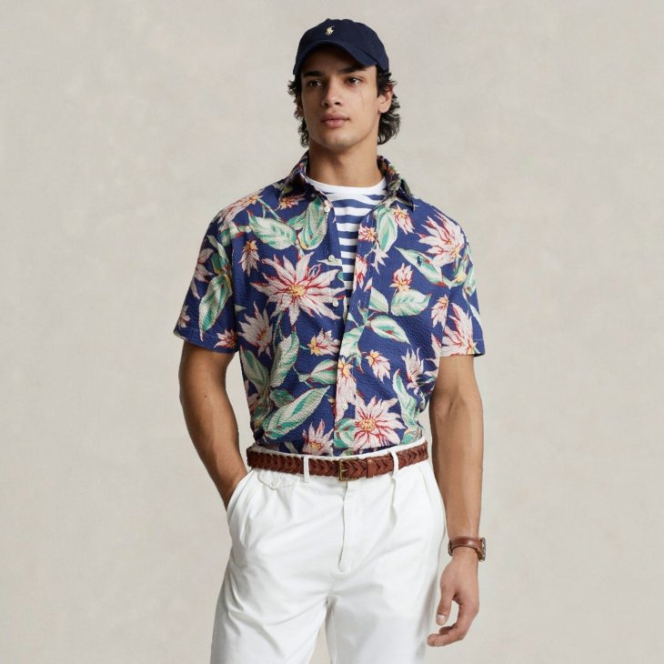 POLO RALPH LAUREN CLASSIC FIT FLORAL SEERSUCKER SHIRT