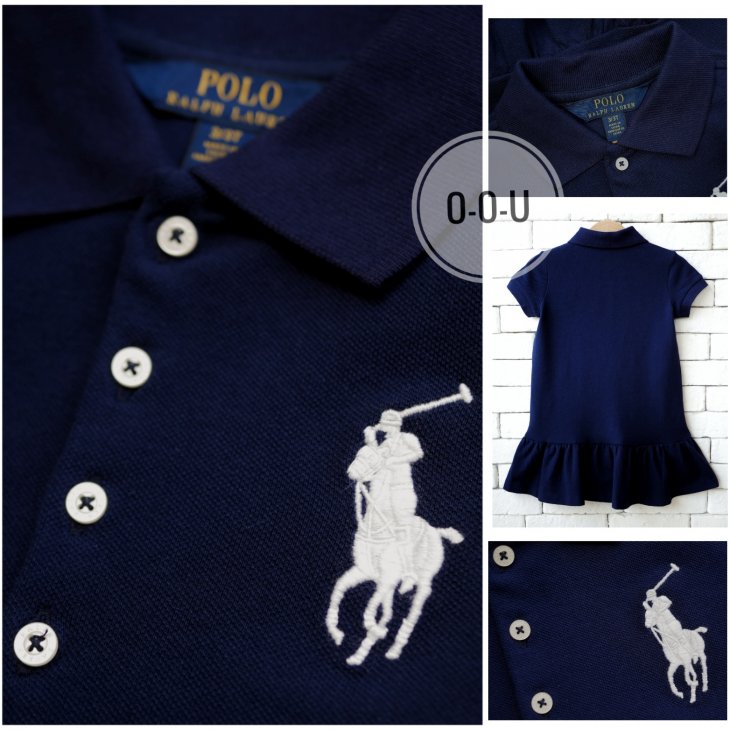 POLO RALPH LAUREN KIDS BIG PONY COTTON MESH POLO DRESS