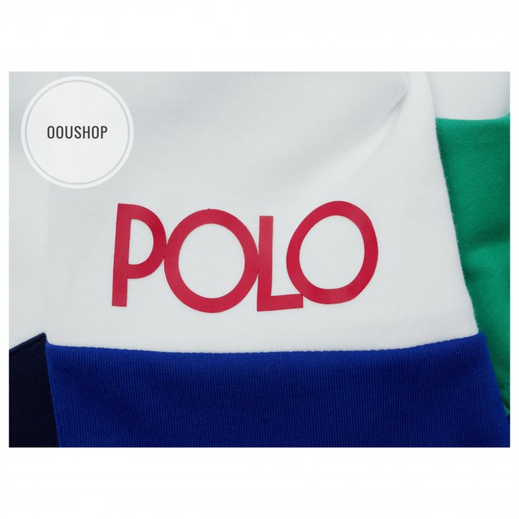 POLO RALPH LAUREN COLOR-BLOCKED DOUBLE-KNIT HOODIE