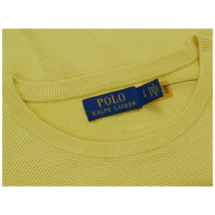 POLO RALPH LAUREN MESH KNIT COTTON CREWNECK SWEATER