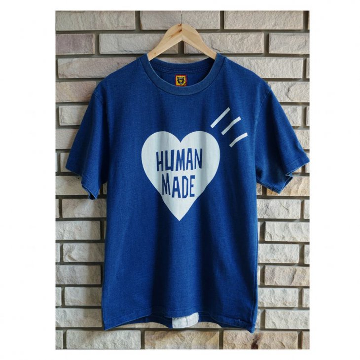 HUMAN MADE INDIGO HEART T-SHIRT