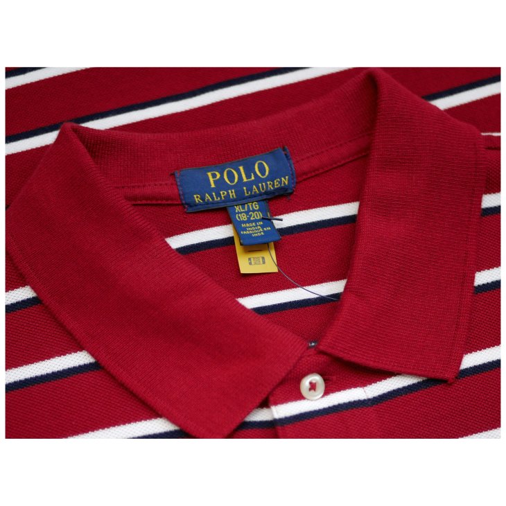 POLO RALPH LAUREN BOYS STRIPED MESH POLO SHIRT