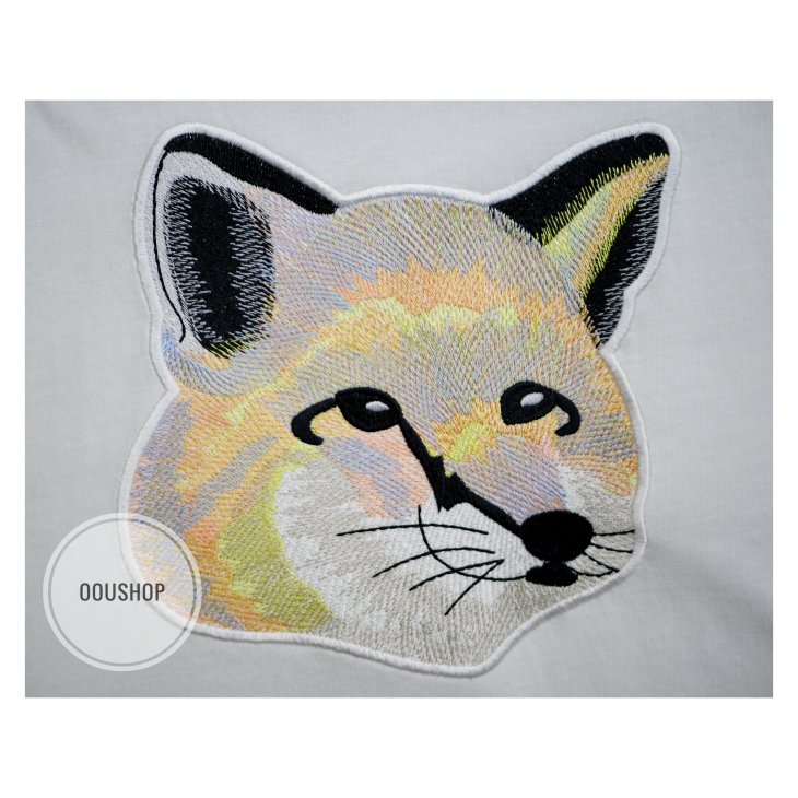 MAISON KITSUNE TEE-SHIRT PASTEL FOX HEAD EMBROIDERY