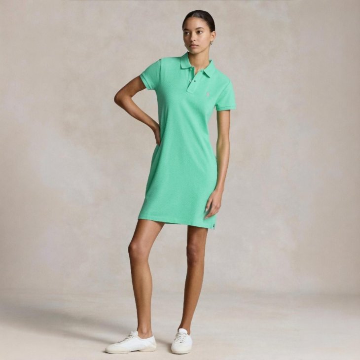 POLO RALPH LAUREN COTTON MESH POLO DRESS