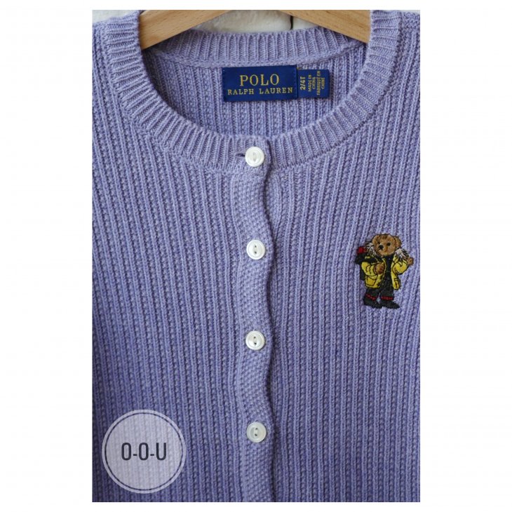 POLO RALPH LAUREN KIDS POLO BEAR COTTON CARDIGAN