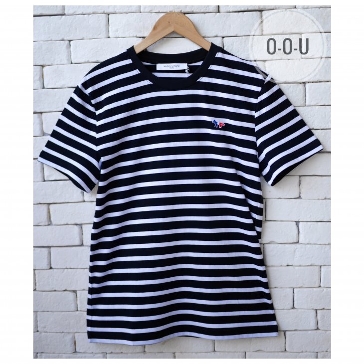 MAISON KITSUNE TRICOLOR FOX  PATCH MARIN TEE-SHIRT