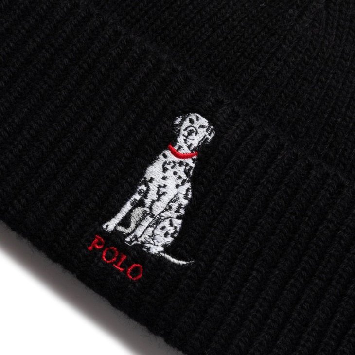 POLO RALPH LAUREN DALMATIAN EMBROIDERED KNIT BEANIE