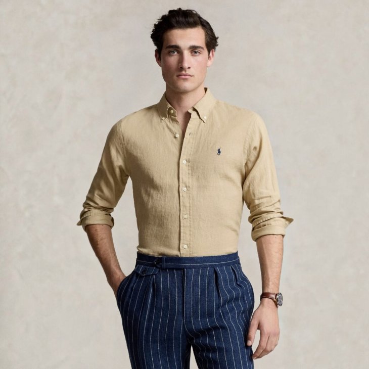 POLO RALPH LAUREN SLIM FIT LINEN SHIRT