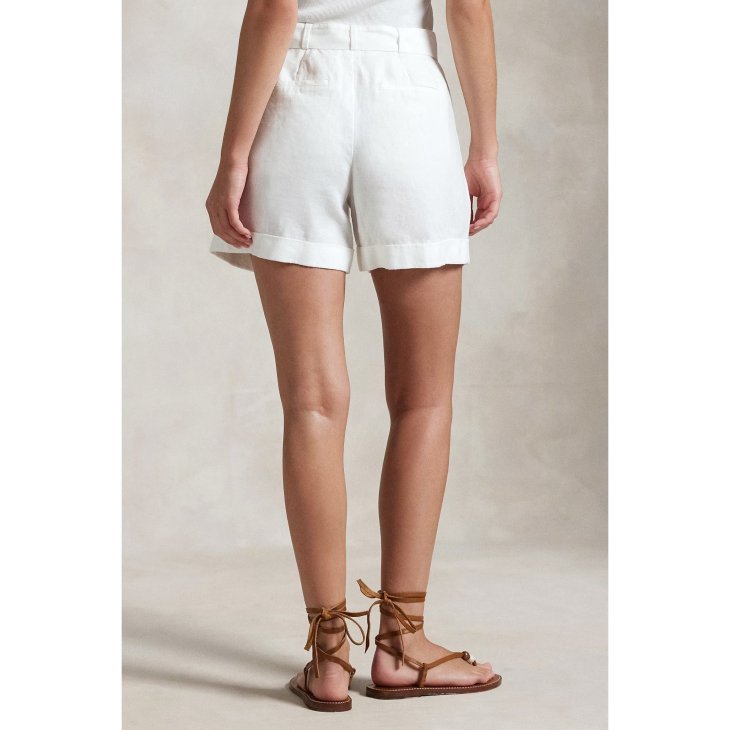 POLO RALPH LAUREN WOMEN BELTED LINEN SHORT