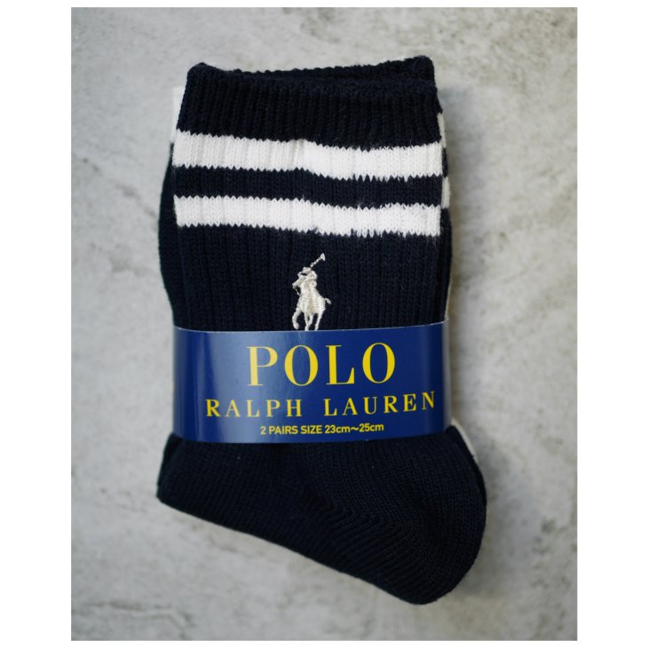 POLO RALPH LAUREN EMBROIDERED PONY QUARTER CREW SOCKS 2-PACK