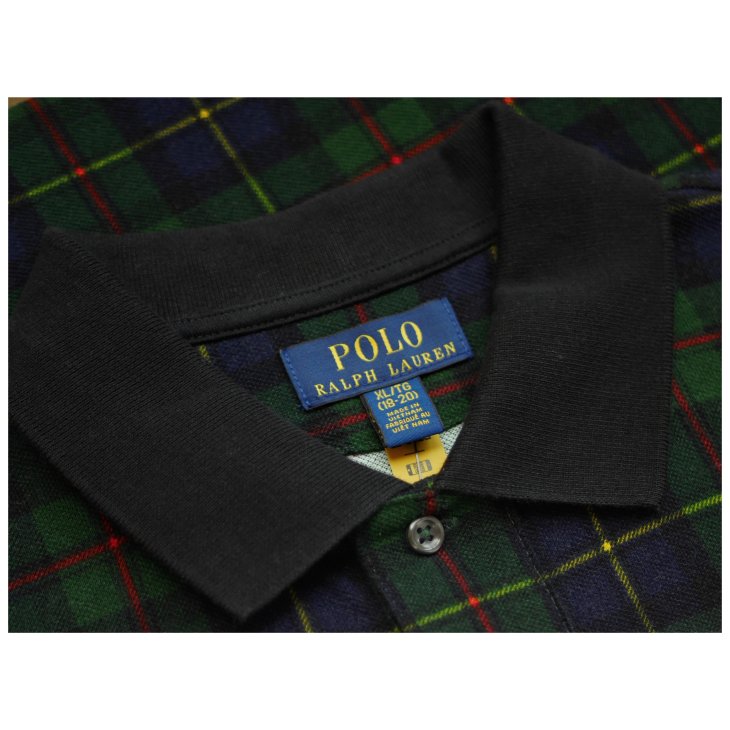 POLO RALPH LAUREN BOYS TARTAN MESH POLO SHIRT