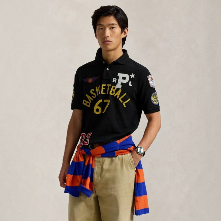 POLO RALPH LAUREN CLASSIC FIT MESH GRAPHIC POLO SHIRT