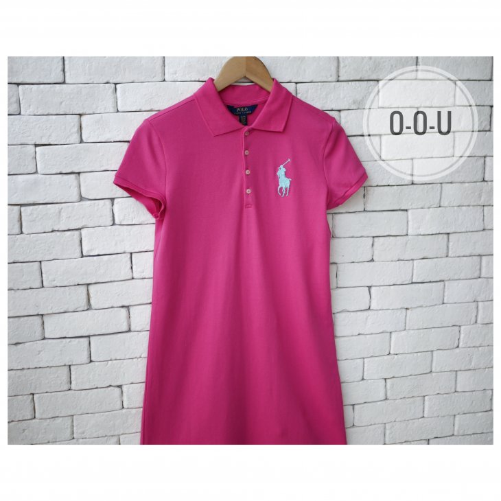 POLO RALPH LAUREN GIRLS BIG PONY COTTON MESH POLO DRESS