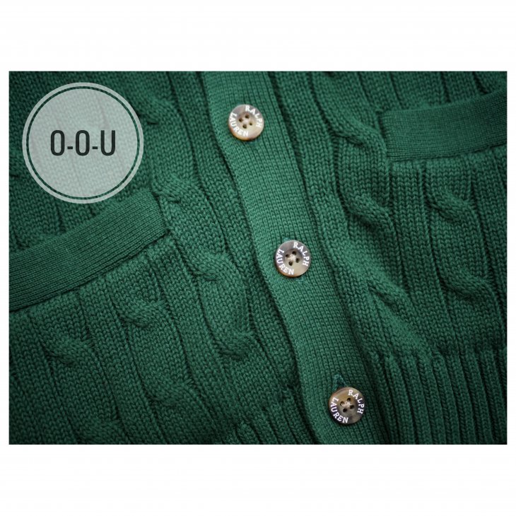POLO RALPH LAUREN KIDS CABLE-KNIT COTTON V-NECK CARDIGAN
