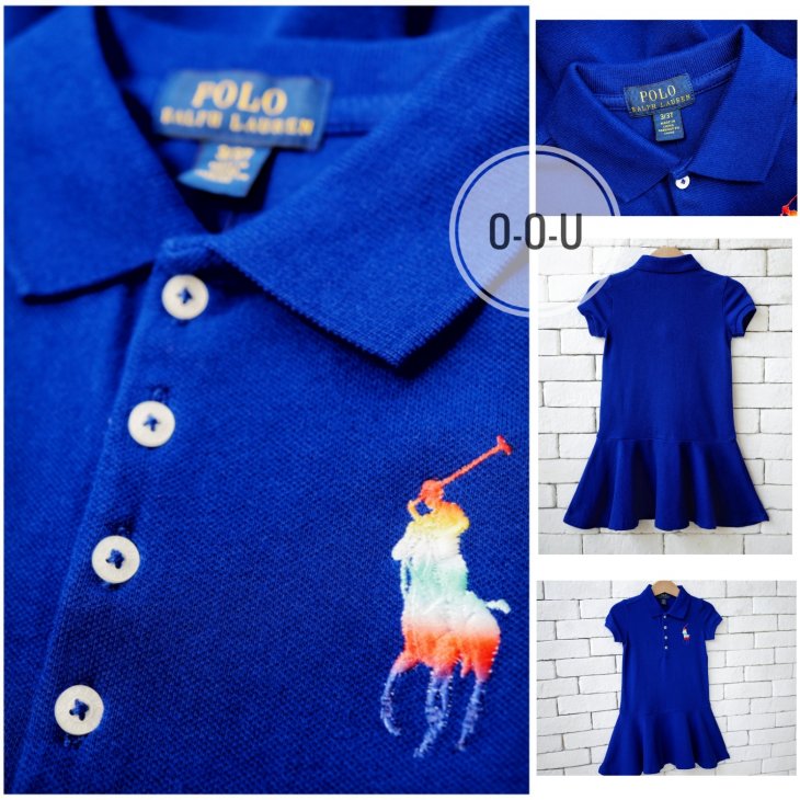 POLO RALPH LAUREN KIDS BIG PONY COTTON MESH POLO DRESS