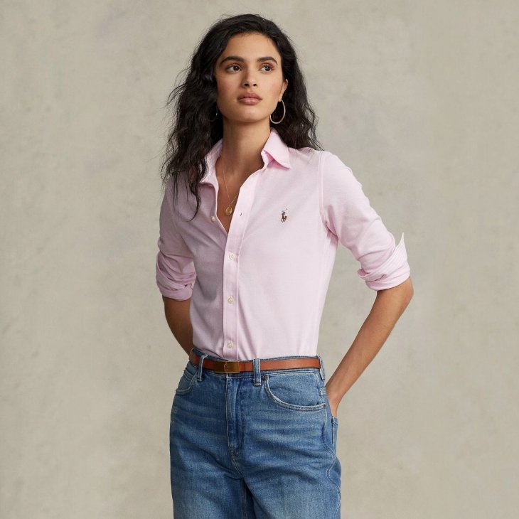 POLO RALPH LAUREN WOMEN SLIM FIT COTTON OXFORD SHIRT