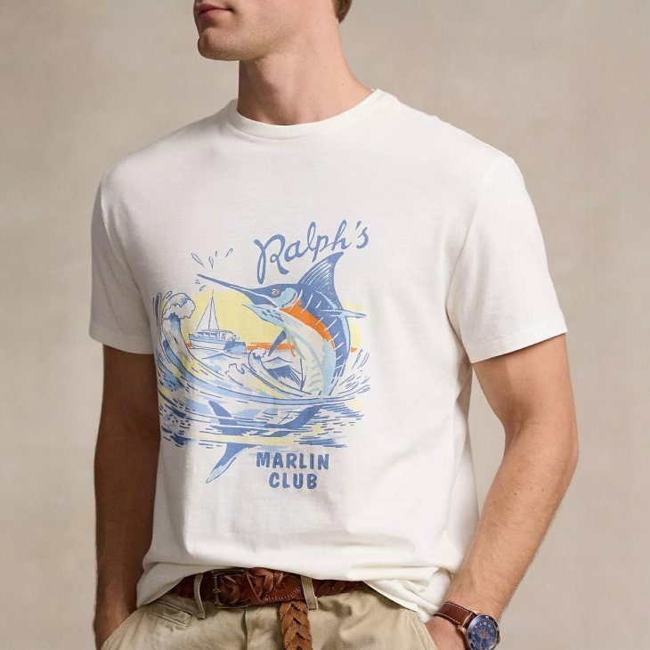 POLO RALPH LAUREN CLASSIC FIT SLUB JERSEY GRAPHIC T-SHIRT