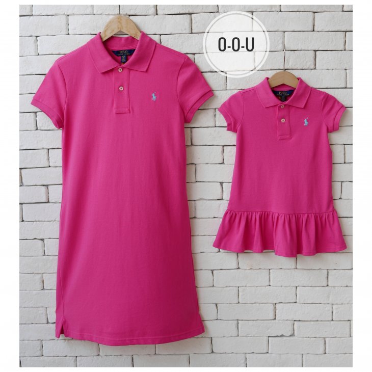 POLO RALPH LAUREN GIRLS COTTON MESH POLO DRESS