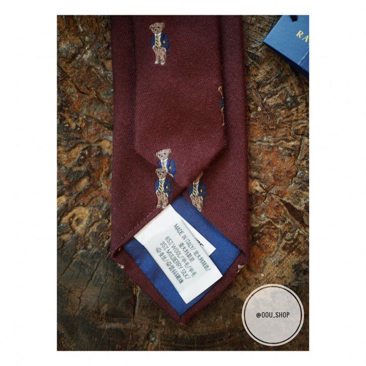 POLO RALPH LAUREN BEAR SILK NARROW TIE
