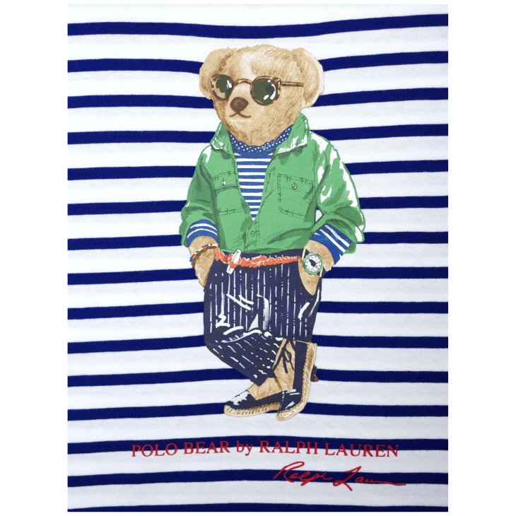POLO RALPH LAUREN POLO BEAR STRIPED JERSEY T-SHIRT