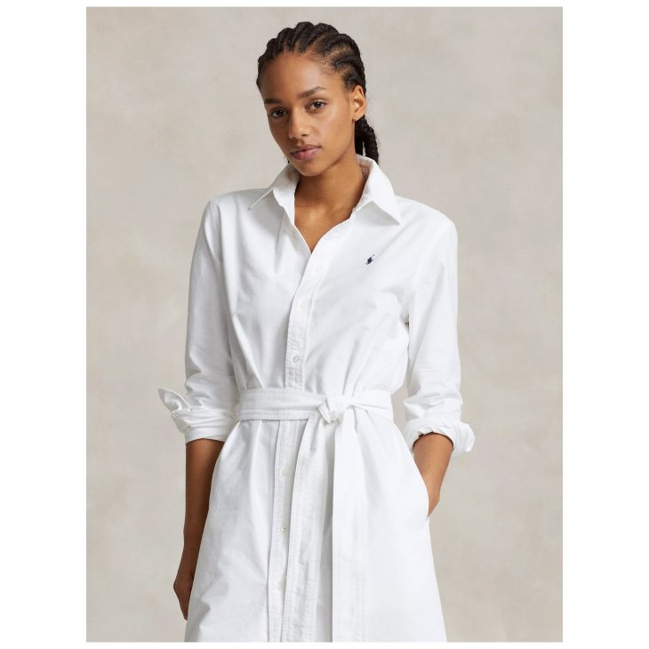 POLO RALPH LAUREN BELTED COTTON OXFORD SHIRTDRESS