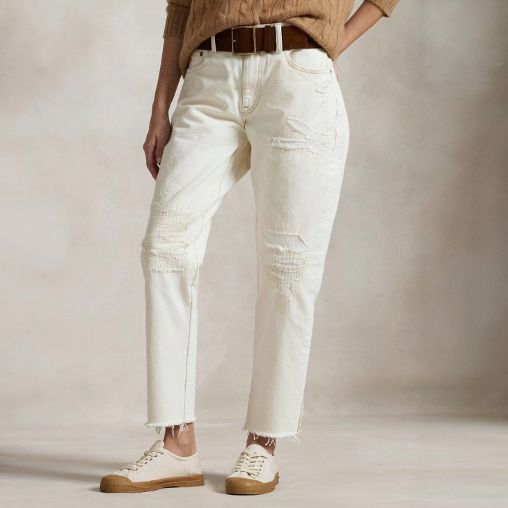 POLO RALPH LAUREN WOMEN RELAXED TAPERED PATCHWORK JEAN