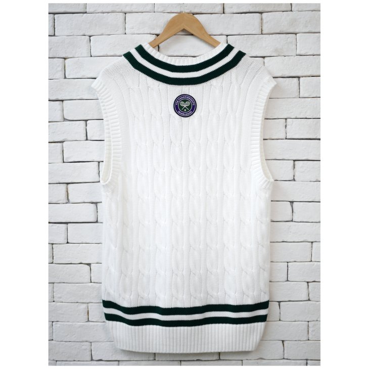 POLO RALPH LAUREN WIMBLEDON CABLE KNIT COTTON JUMPER