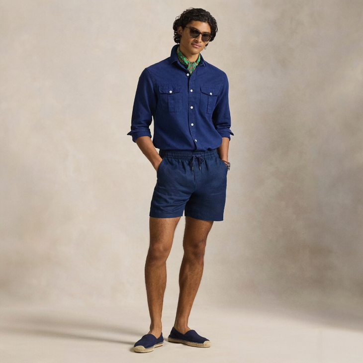POLO RALPH LAUREN 6INCH POLO PREPSTER LINEN-BLEND SHORT