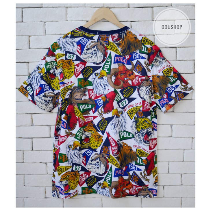 POLO RALPH LAUREN BOYS COTTON YALE 2 VARSITY  PENNANT T-SHIRT