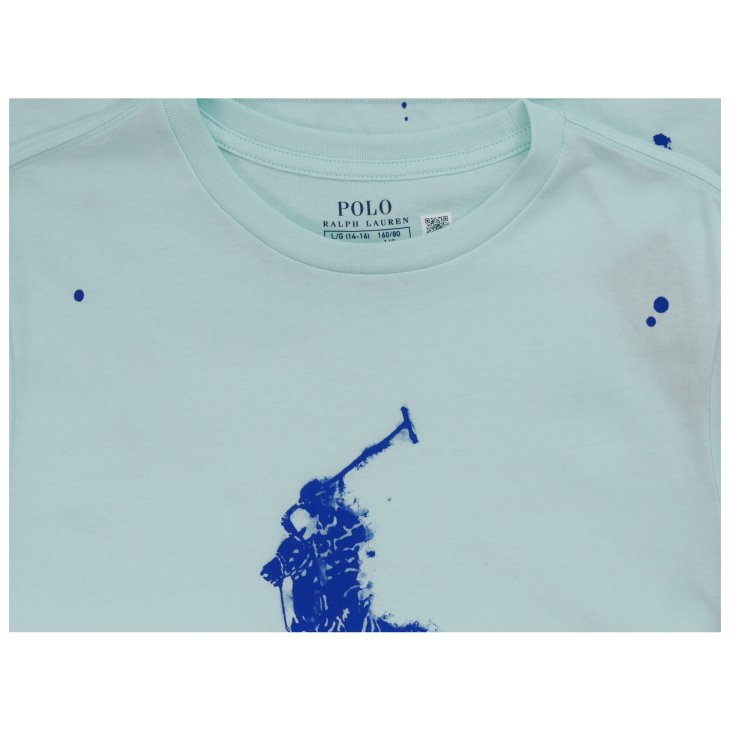 POLO RALPH LAUREN BOYS BIG PONY PAINT-SPLATTER-PRINT COTTON TEE