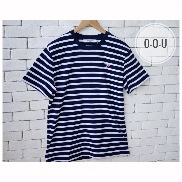 MAISON KITSUNE TRICOLOR FOX  PATCH MARIN TEE-SHIRT