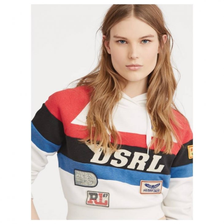 POLO RALPH LAUREN PATCHWORK FLEECE HOODIE