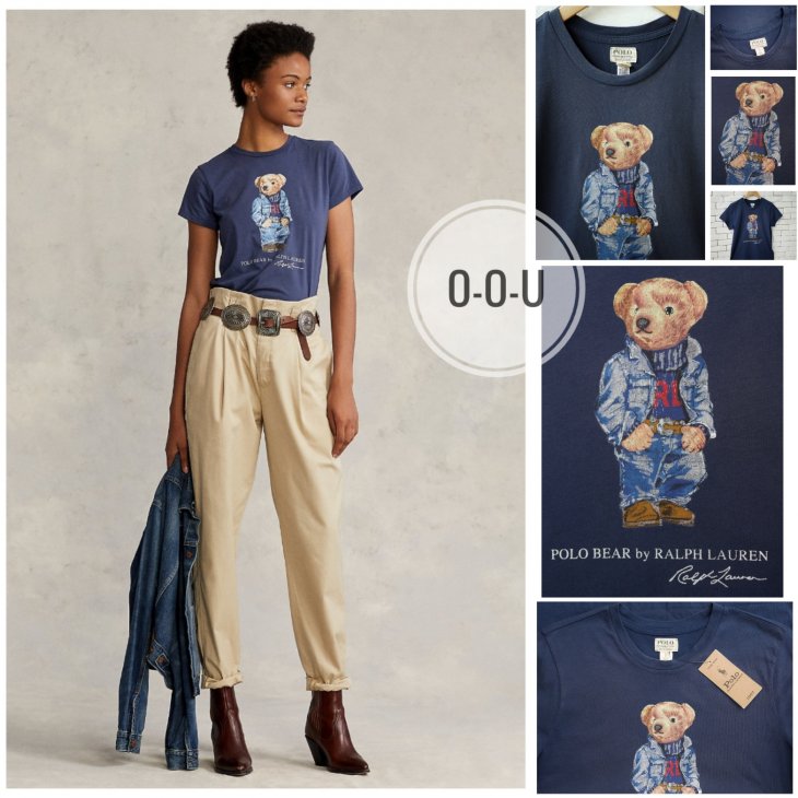POLO RALPH LAUREN WOMEN POLO BEAR CREWNECK TEE
