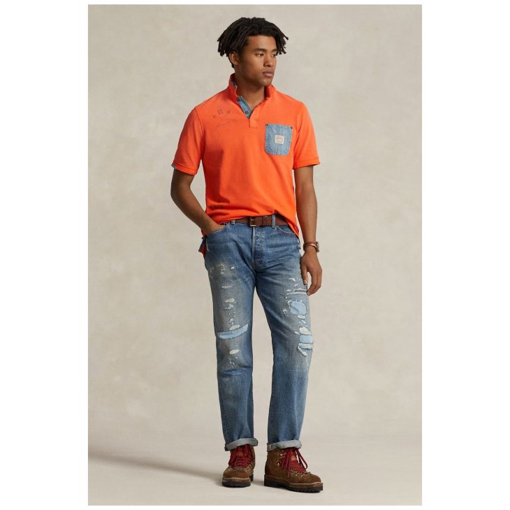 POLO RALPH LAUREN CLASSIC FIT MESH GRAPHIC POLO SHIRT