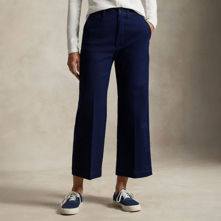 POLO RALPH LAUREN WOMEN TWILL WIDE-LEG CROPPED PANT